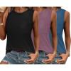 Zeagoo Women’s Tank Tops 2026 Loose Fit High Neck Summer Top Dressy Casual Sleeveless Shirts with Pocket(3-black blue purple)