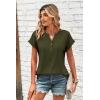 Zeagoo Women Tops Summer Short Sleeve T Shirts V Neck Dressy Casual Work Blouses Fashion Boho Clothes S-3XL(Army Green)