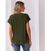 Zeagoo Women Tops Summer Short Sleeve T Shirts V Neck Dressy Casual Work Blouses Fashion Boho Clothes S-3XL(Army Green)