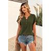Zeagoo Women Tops Summer Short Sleeve T Shirts V Neck Dressy Casual Work Blouses Fashion Boho Clothes S-3XL(Army Green)