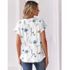 Zeagoo Women Tops Summer Short Sleeve T Shirts V Neck Dressy Casual Work Blouses Fashion Boho Clothes S-3XL(Bf290-white Flowers)