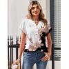 Zeagoo Women Tops Summer Short Sleeve T Shirts V Neck Dressy Casual Work Blouses Fashion Boho Clothes S-3XL(Bf347-flower)