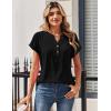 Zeagoo Women Tops Summer Short Sleeve T Shirts V Neck Dressy Casual Work Blouses Fashion Boho Clothes S-3XL(Black)