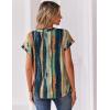 Zeagoo Women Tops Summer Short Sleeve T Shirts V Neck Dressy Casual Work Blouses Fashion Boho Clothes S-3XL(Cx289-multicolored)