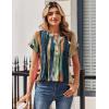 Zeagoo Women Tops Summer Short Sleeve T Shirts V Neck Dressy Casual Work Blouses Fashion Boho Clothes S-3XL(Cx289-multicolored)