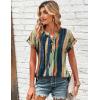 Zeagoo Women Tops Summer Short Sleeve T Shirts V Neck Dressy Casual Work Blouses Fashion Boho Clothes S-3XL(Cx289-multicolored)