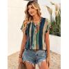 Zeagoo Women Tops Summer Short Sleeve T Shirts V Neck Dressy Casual Work Blouses Fashion Boho Clothes S-3XL(Cx289-multicolored)