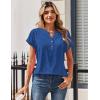 Zeagoo Women Tops Summer Short Sleeve T Shirts V Neck Dressy Casual Work Blouses Fashion Boho Clothes S-3XL(Cx319-blue)
