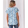 Zeagoo Women Tops Summer Short Sleeve T Shirts V Neck Dressy Casual Work Blouses Fashion Boho Clothes S-3XL(Cx329-blue)