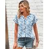Zeagoo Women Tops Summer Short Sleeve T Shirts V Neck Dressy Casual Work Blouses Fashion Boho Clothes S-3XL(Cx329-blue)