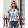 Zeagoo Women Tops Summer Short Sleeve T Shirts V Neck Dressy Casual Work Blouses Fashion Boho Clothes S-3XL(Cx329-blue)