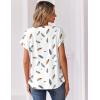 Zeagoo Women Tops Summer Short Sleeve T Shirts V Neck Dressy Casual Work Blouses Fashion Boho Clothes S-3XL(Dw170-feather)