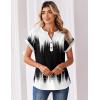Zeagoo Women Tops Summer Short Sleeve T Shirts V Neck Dressy Casual Work Blouses Fashion Boho Clothes S-3XL(Jb204-black White)