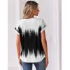 Zeagoo Women Tops Summer Short Sleeve T Shirts V Neck Dressy Casual Work Blouses Fashion Boho Clothes S-3XL(Jb204-black White)