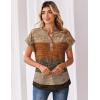 Zeagoo Women Tops Summer Short Sleeve T Shirts V Neck Dressy Casual Work Blouses Fashion Boho Clothes S-3XL(Jh398-geometric)
