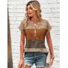 Zeagoo Women Tops Summer Short Sleeve T Shirts V Neck Dressy Casual Work Blouses Fashion Boho Clothes S-3XL(Jh398-geometric)
