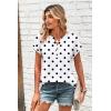 Zeagoo Women Tops Summer Short Sleeve T Shirts V Neck Dressy Casual Work Blouses Fashion Boho Clothes S-3XL(Jh592-polka Dots)