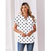 Zeagoo Women Tops Summer Short Sleeve T Shirts V Neck Dressy Casual Work Blouses Fashion Boho Clothes S-3XL(Jh592-polka Dots)