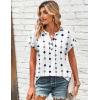 Zeagoo Women Tops Summer Short Sleeve T Shirts V Neck Dressy Casual Work Blouses Fashion Boho Clothes S-3XL(Jh599-figure)