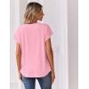 Zeagoo Women Tops Summer Short Sleeve T Shirts V Neck Dressy Casual Work Blouses Fashion Boho Clothes S-3XL(Light Pink)