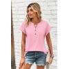 Zeagoo Women Tops Summer Short Sleeve T Shirts V Neck Dressy Casual Work Blouses Fashion Boho Clothes S-3XL(Light Pink)