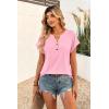 Zeagoo Women Tops Summer Short Sleeve T Shirts V Neck Dressy Casual Work Blouses Fashion Boho Clothes S-3XL(Light Pink)