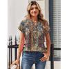 Zeagoo Women Tops Summer Short Sleeve T Shirts V Neck Dressy Casual Work Blouses Fashion Boho Clothes S-3XL(Mz721-multicolored)