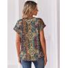 Zeagoo Women Tops Summer Short Sleeve T Shirts V Neck Dressy Casual Work Blouses Fashion Boho Clothes S-3XL(Mz721-multicolored)