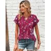 Zeagoo Women Tops Summer Short Sleeve T Shirts V Neck Dressy Casual Work Blouses Fashion Boho Clothes S-3XL(Sf243-rose Red)