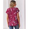 Zeagoo Women Tops Summer Short Sleeve T Shirts V Neck Dressy Casual Work Blouses Fashion Boho Clothes S-3XL(Sf243-rose Red)