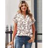 Zeagoo Women Tops Summer Short Sleeve T Shirts V Neck Dressy Casual Work Blouses Fashion Boho Clothes S-3XL(Sf295-beige)