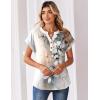 Zeagoo Women Tops Summer Short Sleeve T Shirts V Neck Dressy Casual Work Blouses Fashion Boho Clothes S-3XL(Sf311-pattern)