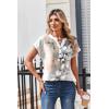 Zeagoo Women Tops Summer Short Sleeve T Shirts V Neck Dressy Casual Work Blouses Fashion Boho Clothes S-3XL(Sf311-pattern)