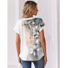 Zeagoo Women Tops Summer Short Sleeve T Shirts V Neck Dressy Casual Work Blouses Fashion Boho Clothes S-3XL(Sf311-pattern)