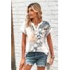 Zeagoo Women Tops Summer Short Sleeve T Shirts V Neck Dressy Casual Work Blouses Fashion Boho Clothes S-3XL(Sf311-pattern)