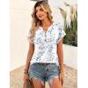 Zeagoo Women Tops Summer Short Sleeve T Shirts V Neck Dressy Casual Work Blouses Fashion Boho Clothes S-3XL(Sp106-leaves)