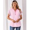Zeagoo Women Tops Summer Short Sleeve T Shirts V Neck Dressy Casual Work Blouses Fashion Boho Clothes S-3XL(Tz300-pink)