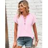 Zeagoo Women Tops Summer Short Sleeve T Shirts V Neck Dressy Casual Work Blouses Fashion Boho Clothes S-3XL(Tz300-pink)
