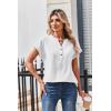 Zeagoo Women Tops Summer Short Sleeve T Shirts V Neck Dressy Casual Work Blouses Fashion Boho Clothes S-3XL(White)