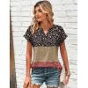 Zeagoo Women Tops Summer Short Sleeve T Shirts V Neck Dressy Casual Work Blouses Fashion Boho Clothes S-3XL(Xh553-flowers)