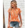 Zeagoo Women Tops Summer Short Sleeve T Shirts V Neck Dressy Casual Work Blouses Fashion Boho Clothes S-3XL(Zr466-orange)