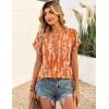 Zeagoo Women Tops Summer Short Sleeve T Shirts V Neck Dressy Casual Work Blouses Fashion Boho Clothes S-3XL(Zr466-orange)