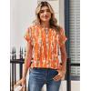 Zeagoo Women Tops Summer Short Sleeve T Shirts V Neck Dressy Casual Work Blouses Fashion Boho Clothes S-3XL(Zr466-orange)