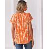 Zeagoo Women Tops Summer Short Sleeve T Shirts V Neck Dressy Casual Work Blouses Fashion Boho Clothes S-3XL(Zr466-orange)