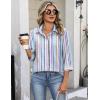 Zeagoo Button Down Shirts for Women 3/4 Sleeve Tops V Neck Collared Blouses Business Casual Outfits(Tz267)