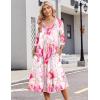 Zeagoo Summer Dresses for Women 2026 3/4 Sleeve Women’s Dress Casual Midi Tshirt Dresses with Pockets Semi-Formal Sundress(Pink)