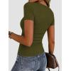 Zeagoo Women Short Sleeve Tops Crewneck Ribbed Knit Fitted Tshirts Dressy Casual Basic Tee 2026 Summer Clothes(Army Green)