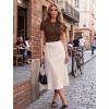 Zeagoo Women Short Sleeve Tops Crewneck Ribbed Knit Fitted Tshirts Dressy Casual Basic Tee 2026 Summer Clothes(Brown)