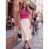 Zeagoo Women Short Sleeve Tops Crewneck Ribbed Knit Fitted Tshirts Dressy Casual Basic Tee 2026 Summer Clothes(Hot Pink)