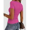 Zeagoo Women Short Sleeve Tops Crewneck Ribbed Knit Fitted Tshirts Dressy Casual Basic Tee 2026 Summer Clothes(Hot Pink)
